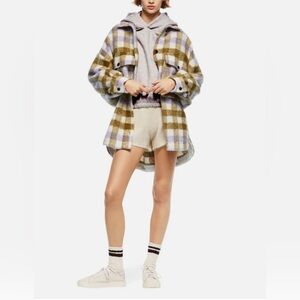 Zara Oversized Plaid Wool Jacket Shacket Size S-M